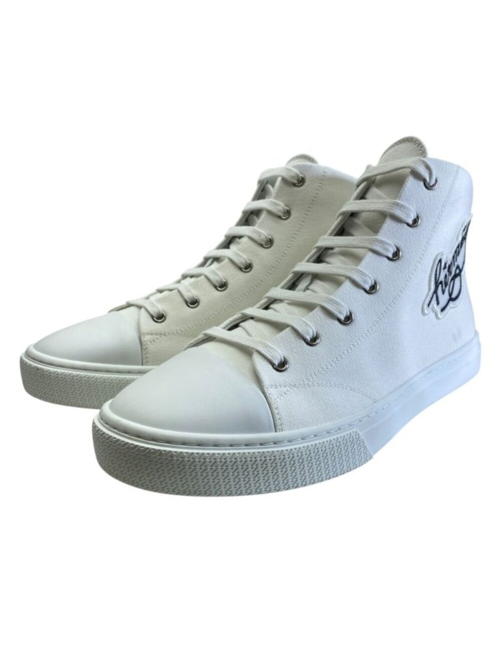Hermes Illico Ilico High Top Sneakers Patch Embroidery Canvas White